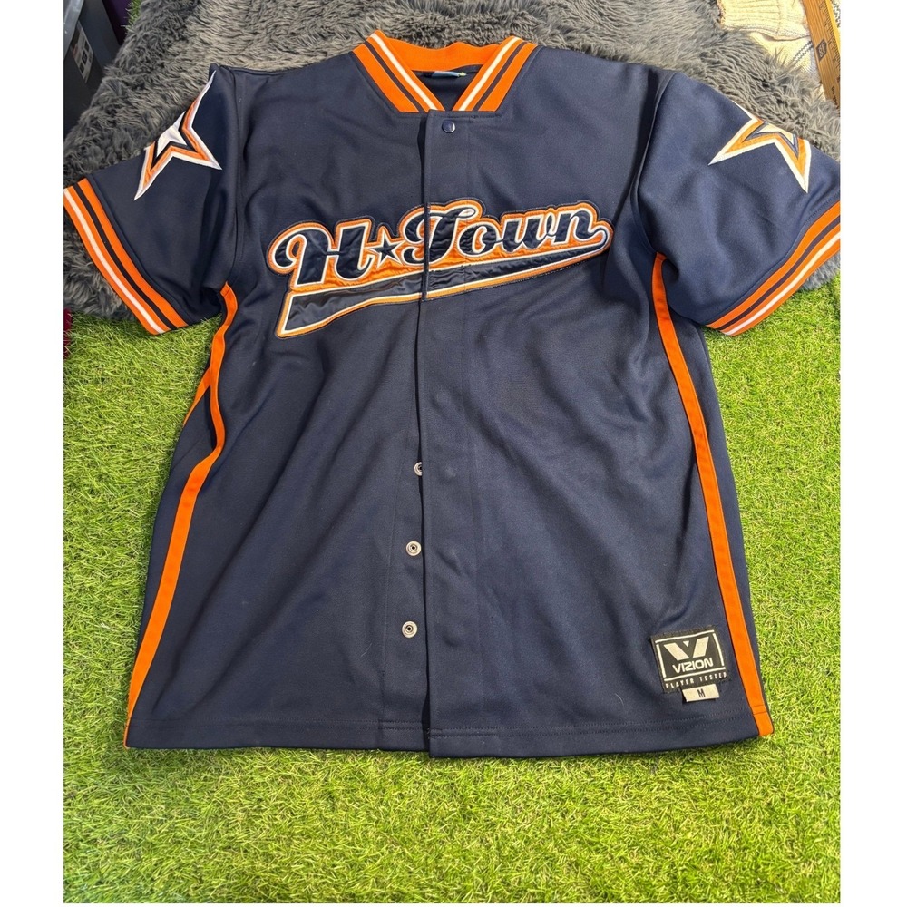 Houston H Town Mens Jersey Medium Orange Blue‎
